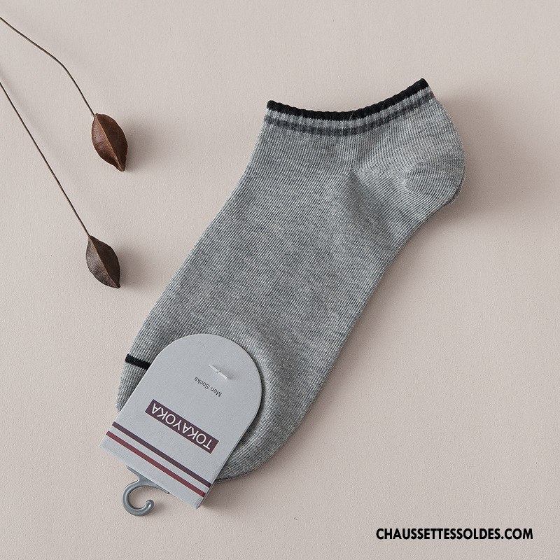 Chaussette Basse Homme Coton Bio Livraison Gratuite Chaussette Basse Coupée Qualité Rayé Gris