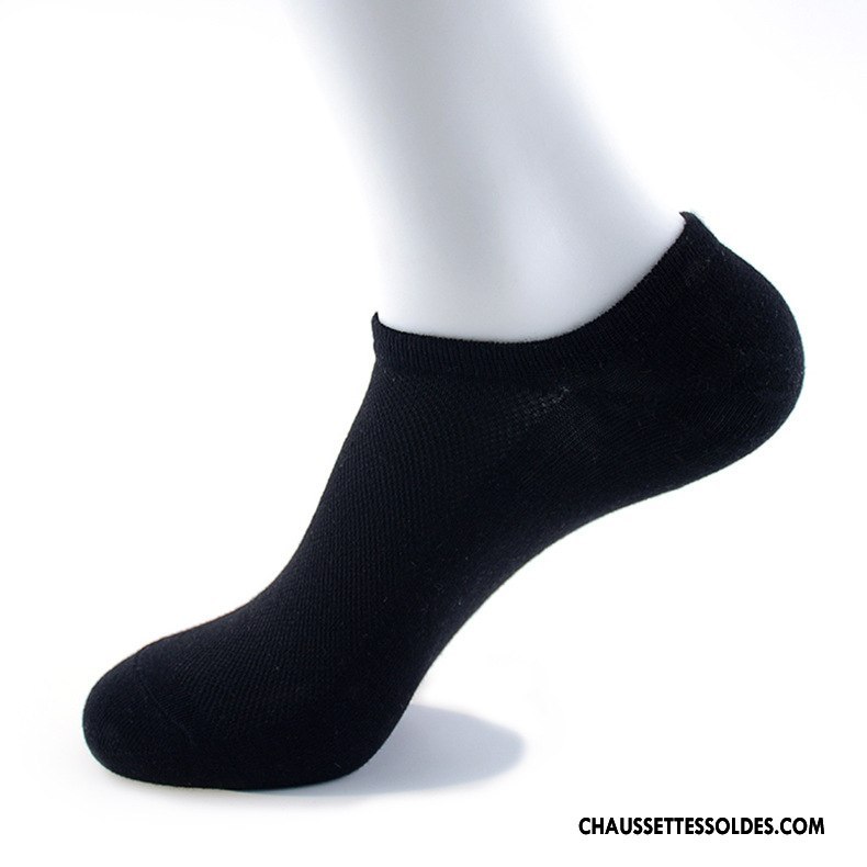 Chaussette Basse Homme Coton Bio Tendance Casual Mouvement Chaussette Basse Coupée Classique Pure Noir Clair