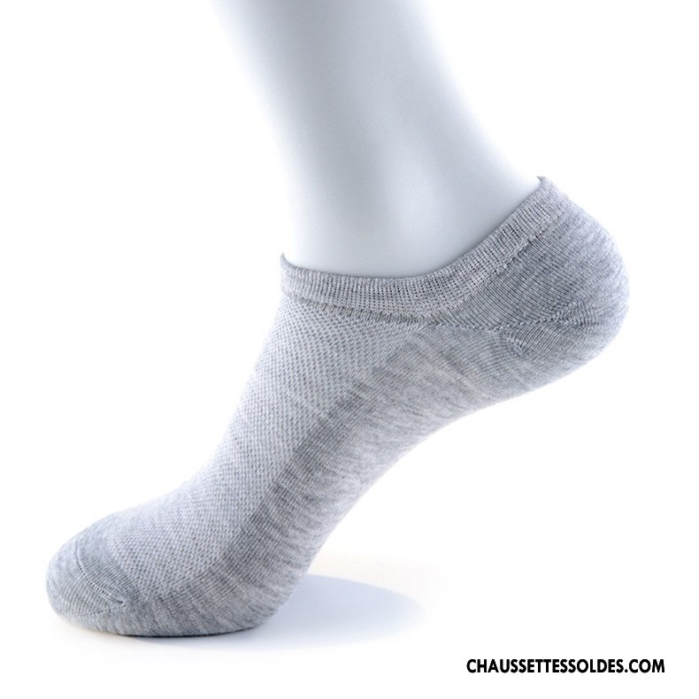 Chaussette Basse Homme Coton Bio Tendance Casual Mouvement Chaussette Basse Coupée Classique Pure Noir Clair
