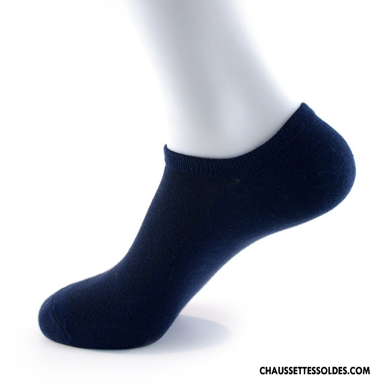 Chaussette Basse Homme Coton Bio Tendance Casual Mouvement Chaussette Basse Coupée Classique Pure Noir Clair
