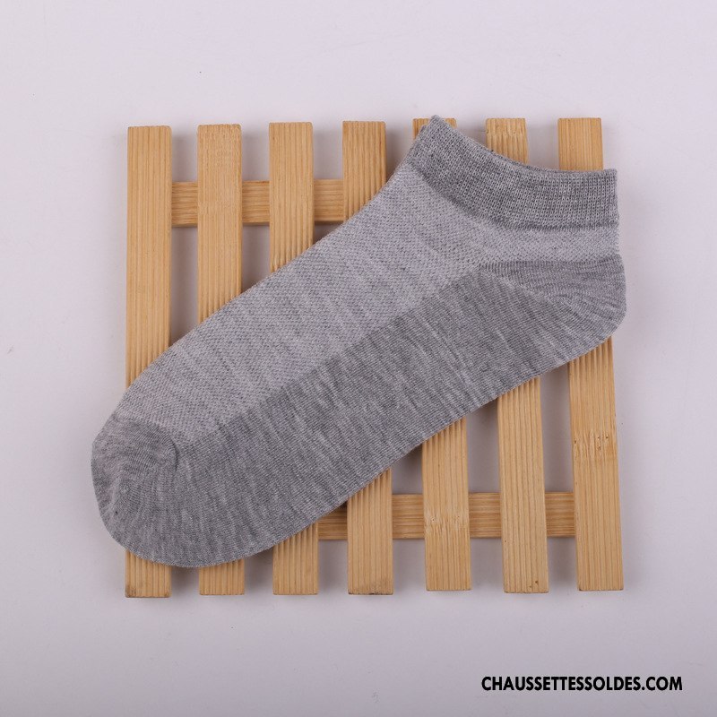 Chaussette Basse Homme Coton Bio Été Chaussettes En Coton Anti-odeur Chaussette Basse Coupée Légère Pure Gris