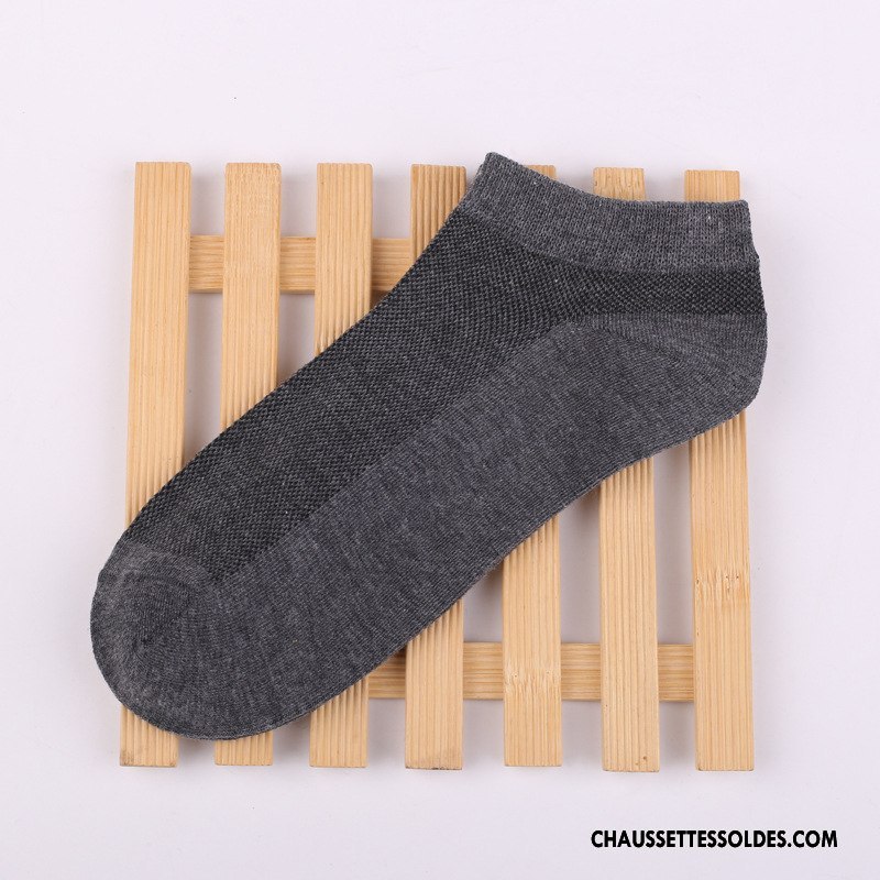 Chaussette Basse Homme Coton Bio Été Chaussettes En Coton Anti-odeur Chaussette Basse Coupée Légère Pure Gris