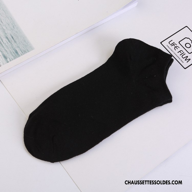 Chaussette Basse Homme Courte Anti-odeur 100% Coton Chaussette Basse Coupée Été Matelassé Pure Gris