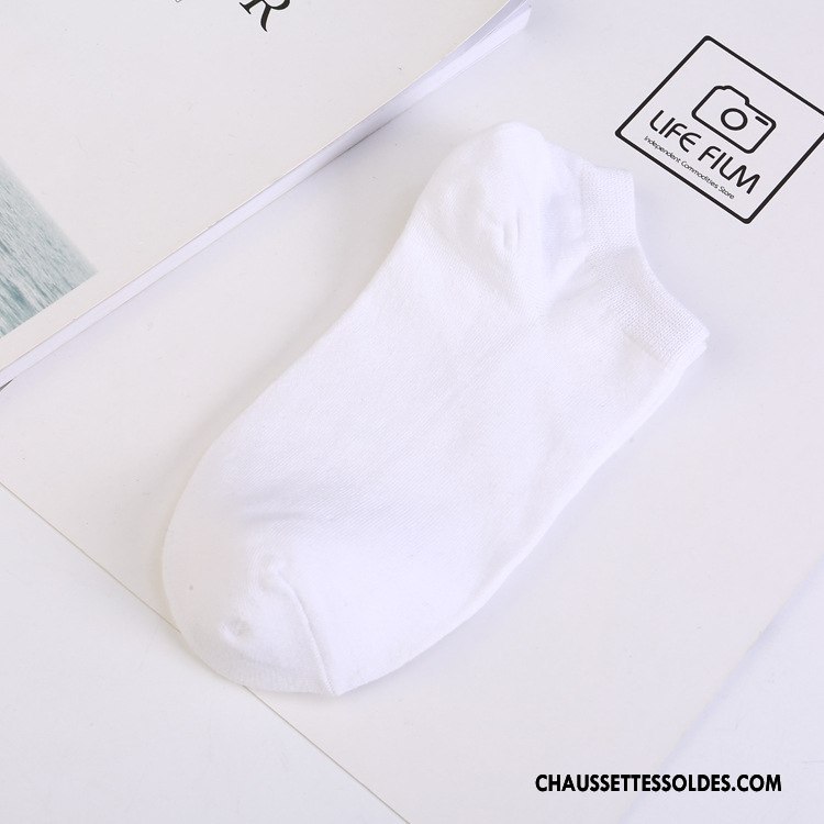 Chaussette Basse Homme Courte Anti-odeur 100% Coton Chaussette Basse Coupée Été Matelassé Pure Gris