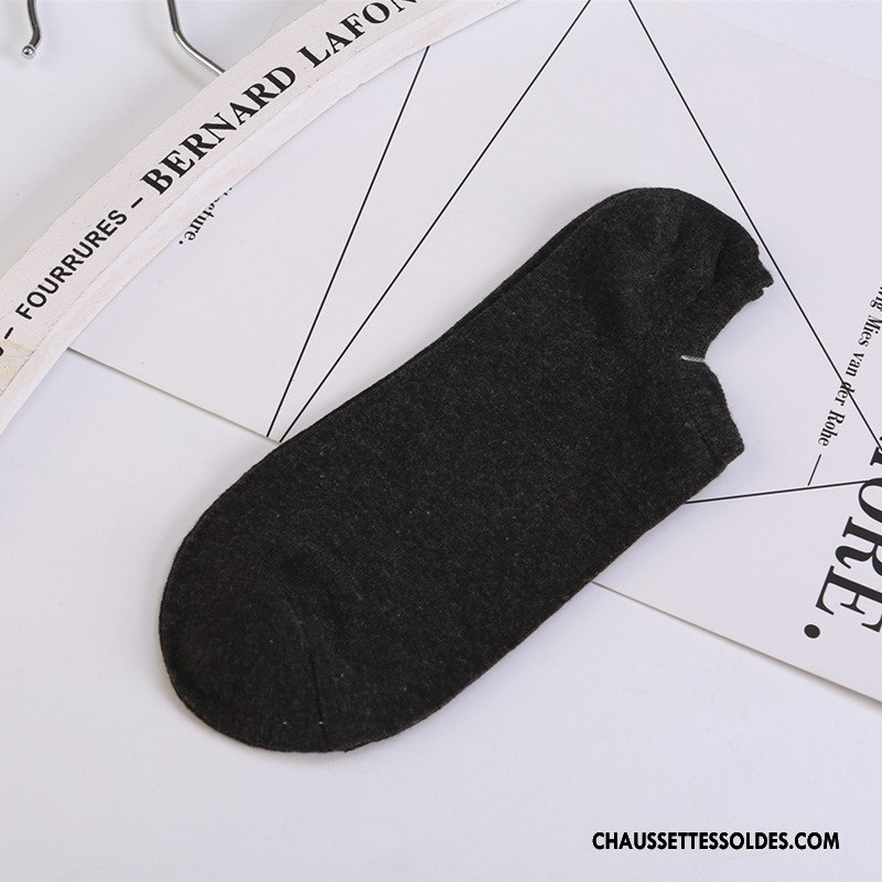 Chaussette Basse Homme Courte Chaussette Courte Chaussette Basse Coupée Invisible Confortable 100% Coton Pure Gris Clair
