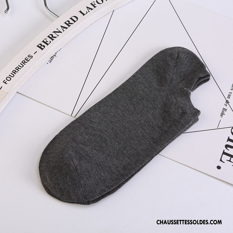 Chaussette Basse Homme Courte Chaussette Courte Chaussette Basse Coupée Invisible Confortable 100% Coton Pure Gris Clair