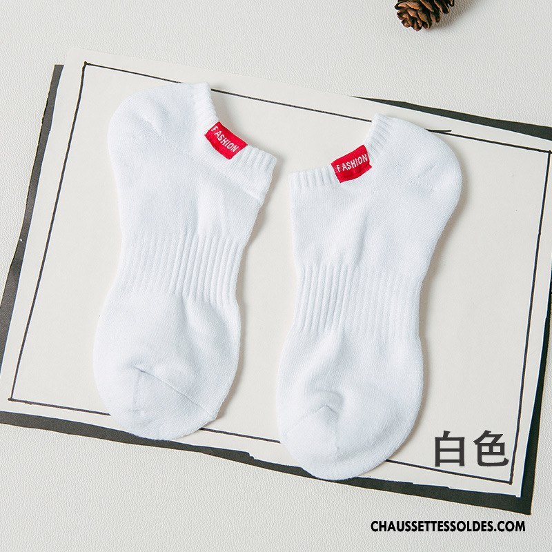 Chaussette Basse Homme De Plein Air Absorber La Sueur Serviette Chaussette Basse Coupée Mouvement Chaussettes En Coton Blanc