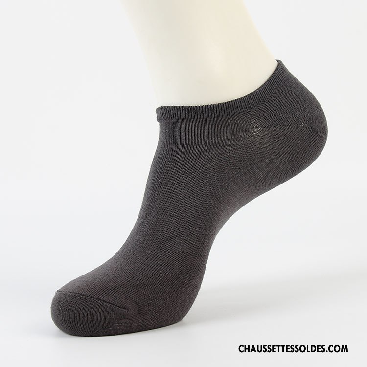 Chaussette Basse Homme Fibre Printemps Bambou Été Chaussette Basse Coupée Le Nouveau Pure Noir Clair