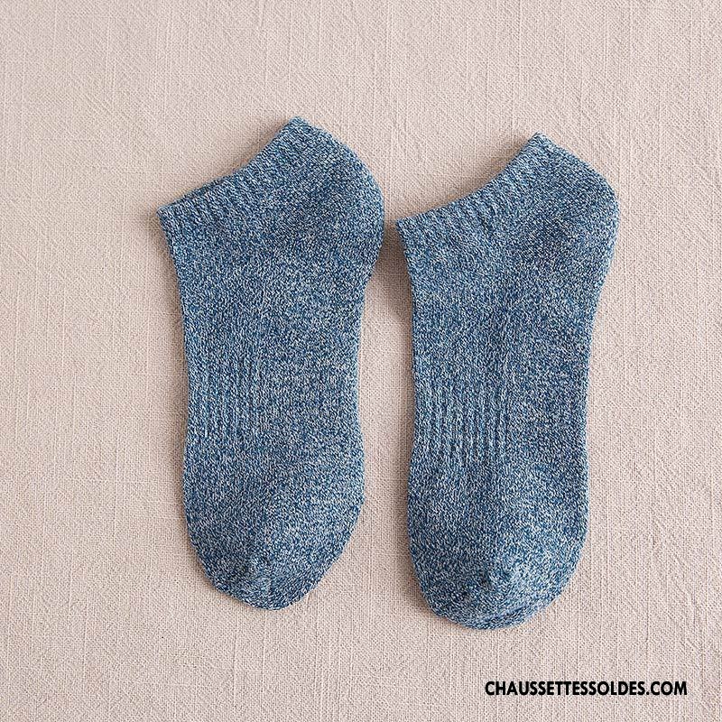 Chaussette Basse Homme Hiver Terry Respirant Chaussette Basse Coupée Thermiques Renforcé Jaune