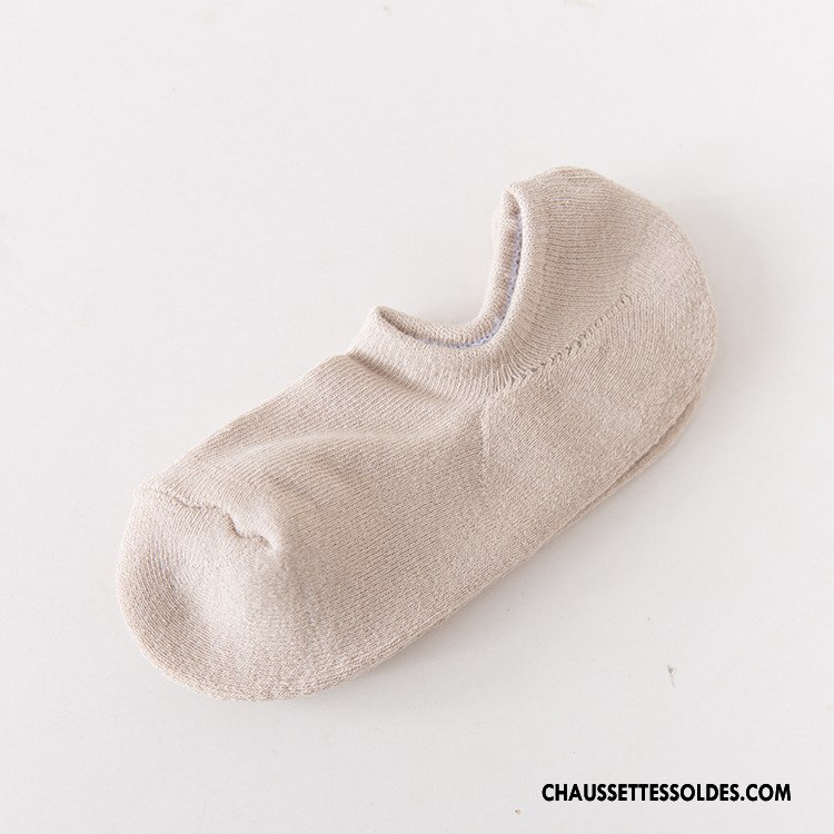 Chaussette Basse Homme Invisible Casual Silicone Printemps Chaussette Basse Coupée Été Pure Gris