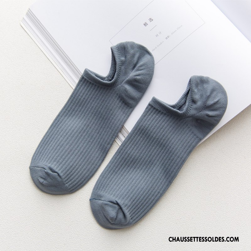 Chaussette Basse Homme Invisible Chaussette Basse Coupée Absorber La Sueur Séchage Rapide Mouvement Respirant Pure Bleu