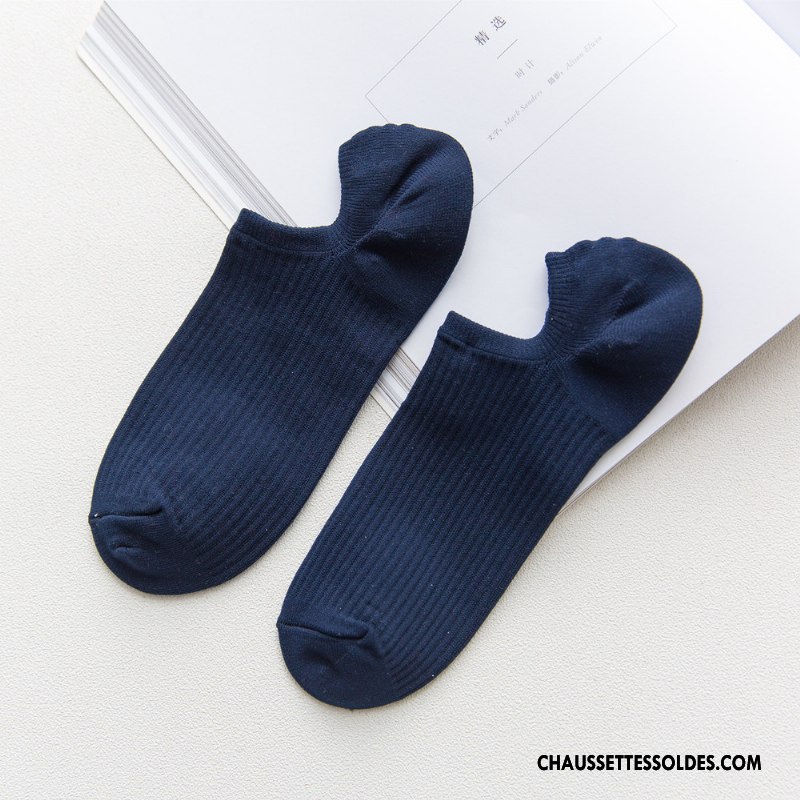 Chaussette Basse Homme Invisible Chaussette Basse Coupée Absorber La Sueur Séchage Rapide Mouvement Respirant Pure Bleu
