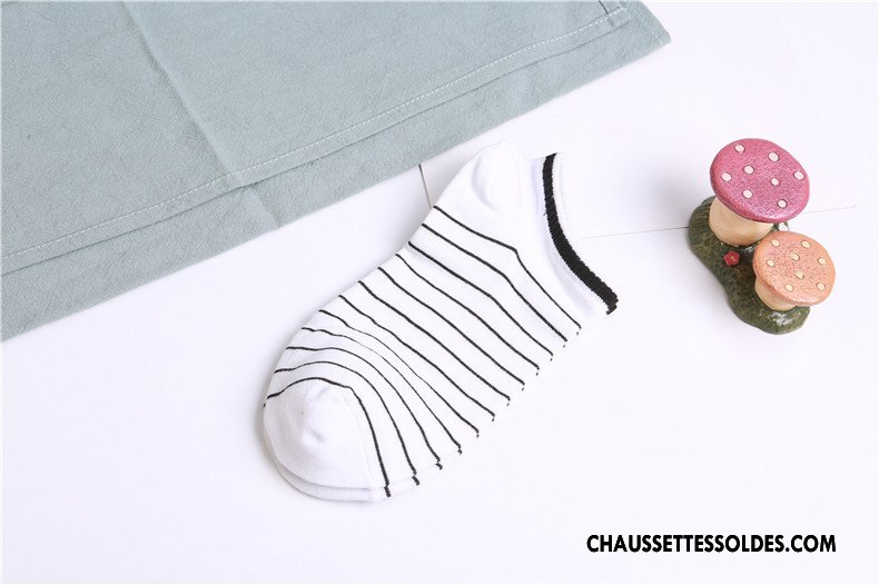 Chaussette Basse Homme L'automne Rayé Chaussette Basse Coupée Le Nouveau 100% Coton Légère Gris Clair
