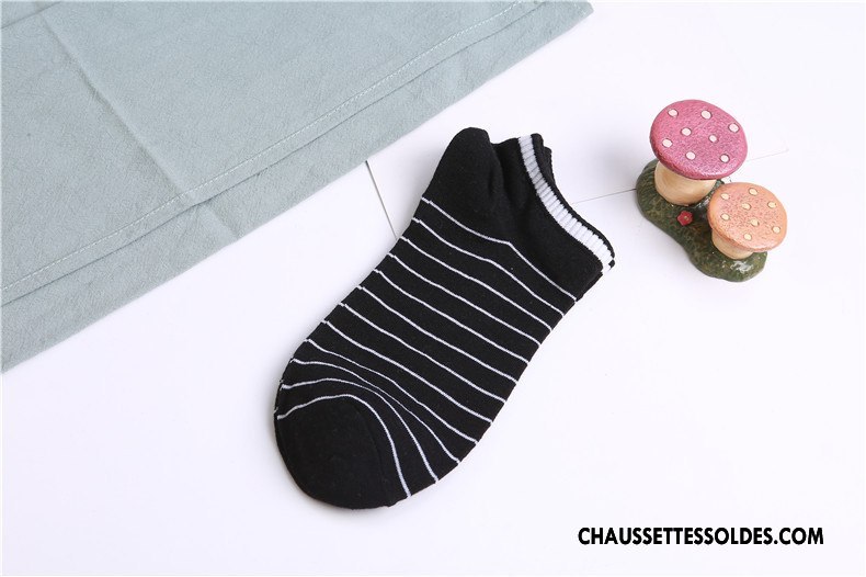 Chaussette Basse Homme L'automne Rayé Chaussette Basse Coupée Le Nouveau 100% Coton Légère Gris Clair