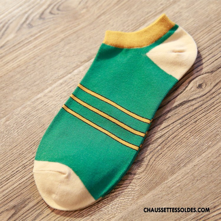 Chaussette Basse Homme Le Nouveau Chaussette Basse Coupée Chaussette Courte Rafraîchissant Haute Qualité Chaussettes En Coton Vert
