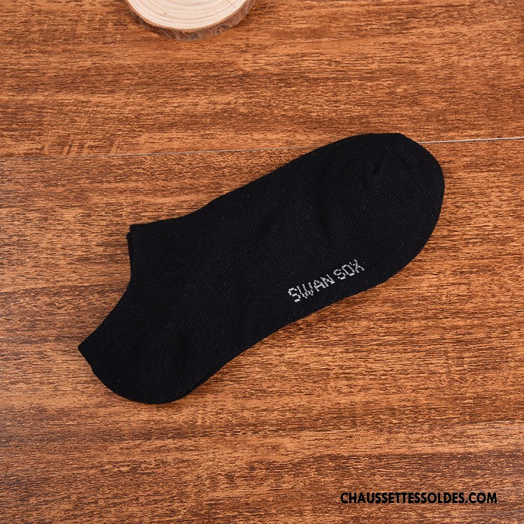 Chaussette Basse Homme Le Nouveau Invisible Printemps Chaussette Basse Coupée Casual Coton Bio Pure Blanc Clair