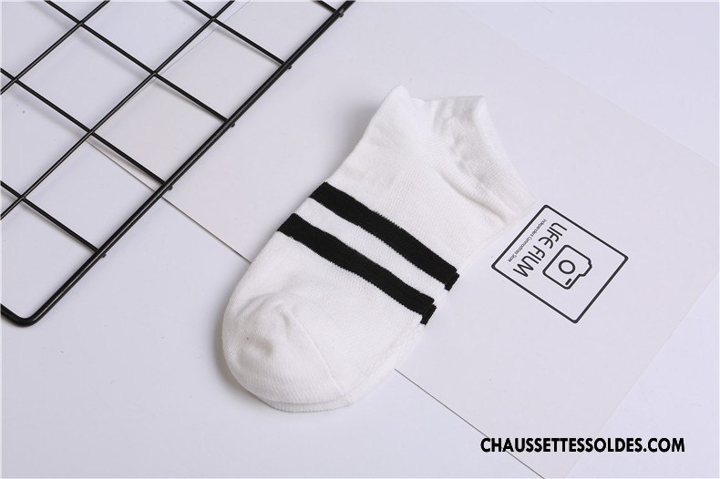 Chaussette Basse Homme Le Nouveau Légère 100% Coton Chaussette Courte L'automne Hiver Blanc Clair