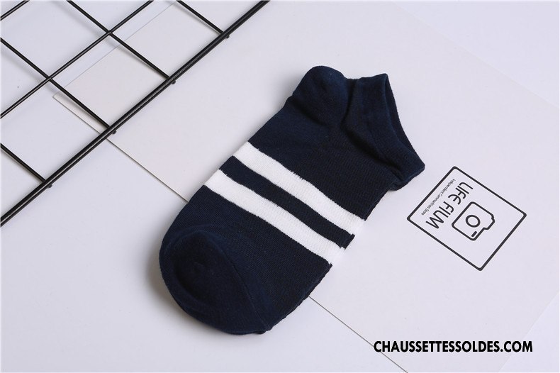 Chaussette Basse Homme Le Nouveau Légère 100% Coton Chaussette Courte L'automne Hiver Blanc Clair
