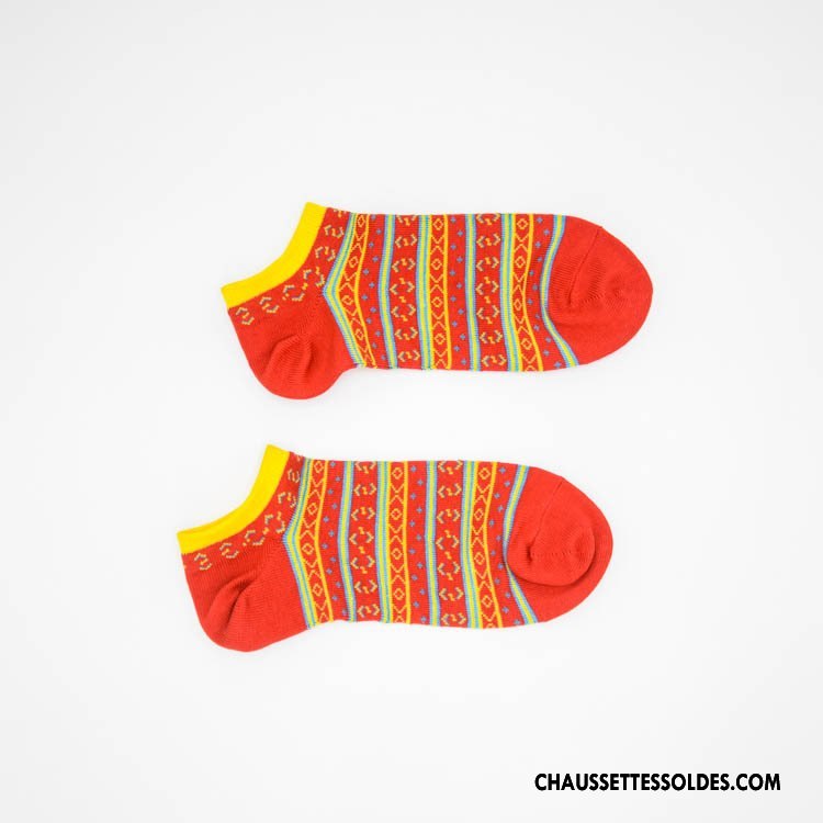 Chaussette Basse Homme Le Nouveau Style National Style Chaud Printemps Été Chaussette Basse Coupée Coloré
