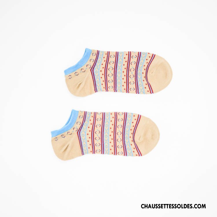 Chaussette Basse Homme Le Nouveau Style National Style Chaud Printemps Été Chaussette Basse Coupée Coloré