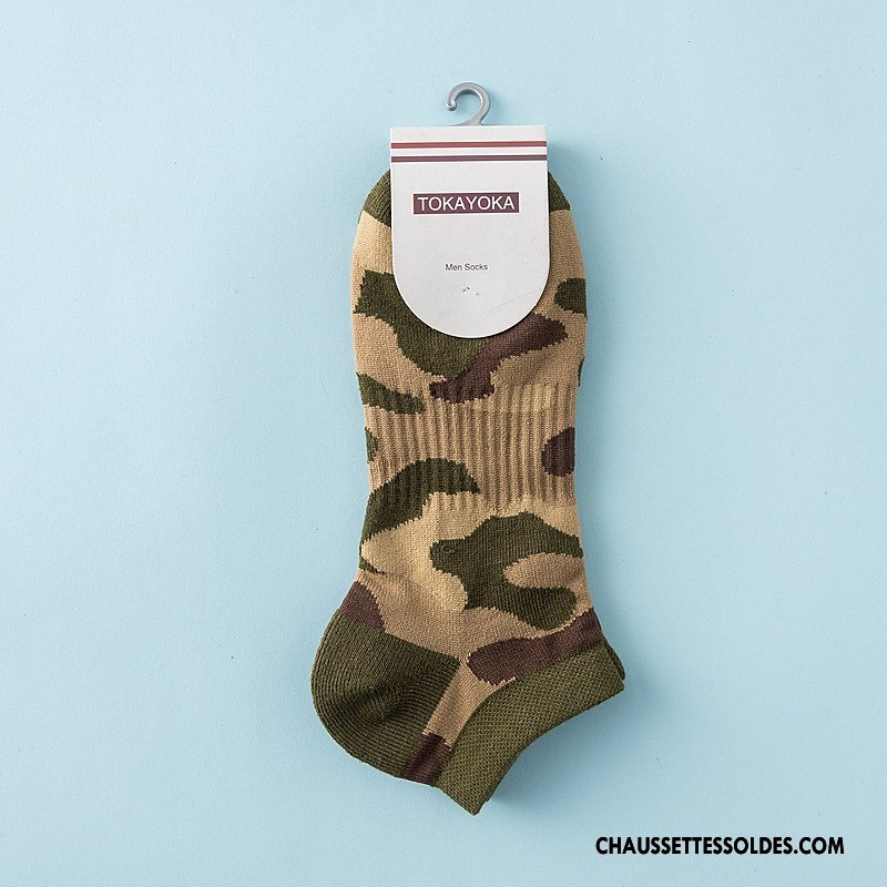 Chaussette Basse Homme Livraison Gratuite Camouflage Chaussette Basse Coupée Serviette Manuel Yarn Vert
