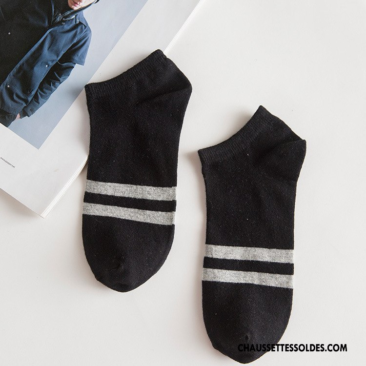 Chaussette Basse Homme Légère 100% Coton Tendance Mouvement Chaussette Basse Coupée Courte Blanc