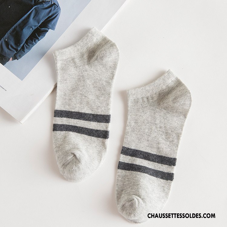 Chaussette Basse Homme Légère 100% Coton Tendance Mouvement Chaussette Basse Coupée Courte Blanc