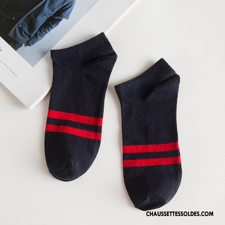 Chaussette Basse Homme Légère 100% Coton Tendance Mouvement Chaussette Basse Coupée Courte Blanc