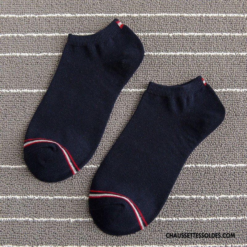 Chaussette Basse Homme Matelassé Tendance Chaussette Basse Coupée Printemps Rayé Nouvelles Arrivées Bleu
