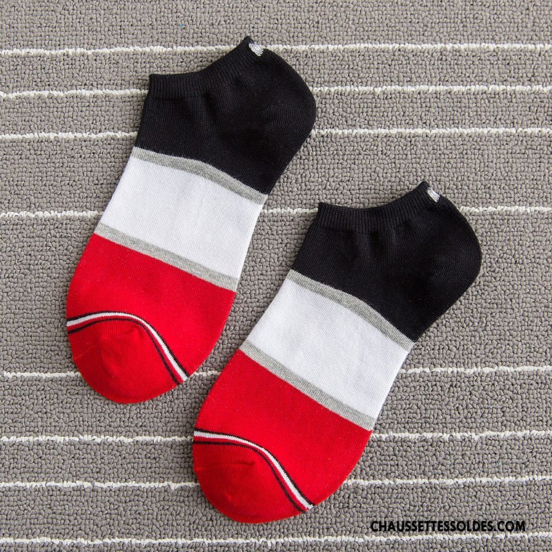 Chaussette Basse Homme Matelassé Tendance Chaussette Basse Coupée Printemps Rayé Nouvelles Arrivées Bleu