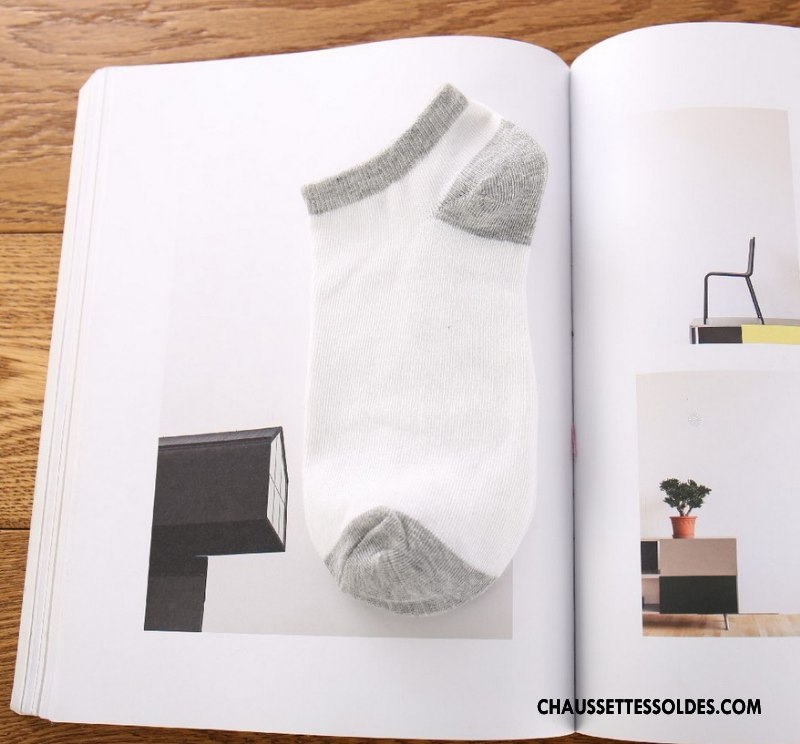 Chaussette Basse Homme Matelassé Été Chaussette Basse Coupée Mouvement Printemps Chaussette Courte Pure Gris Clair Foncé