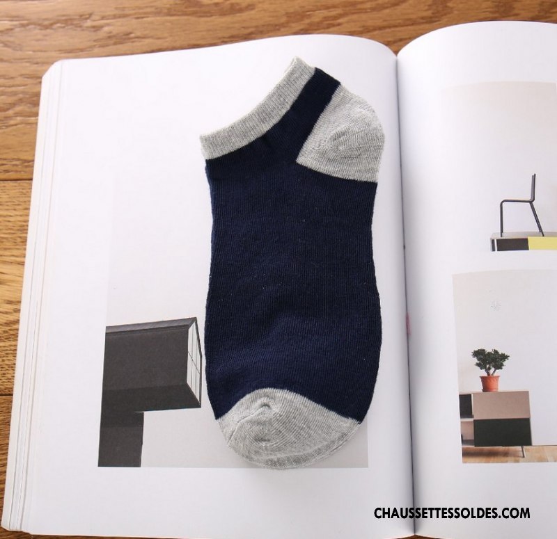Chaussette Basse Homme Matelassé Été Chaussette Basse Coupée Mouvement Printemps Chaussette Courte Pure Gris Clair Foncé