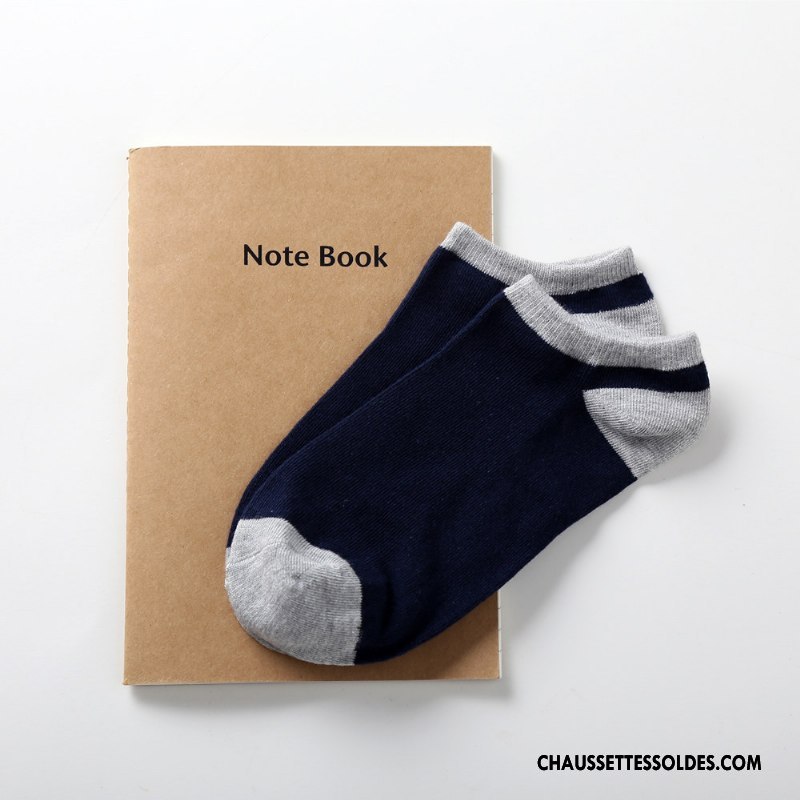 Chaussette Basse Homme Mode 100% Coton Été Mouvement Chaussette Basse Coupée Chaussette Courte Clair