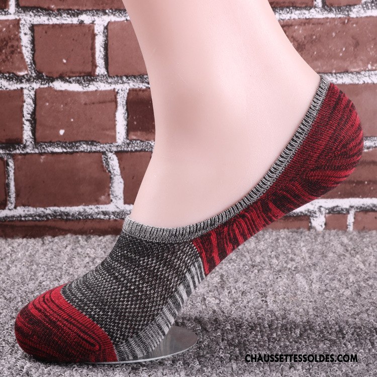 Chaussette Basse Homme Mode Coton Bio Chaussette Basse Coupée Tendance Bordeaux