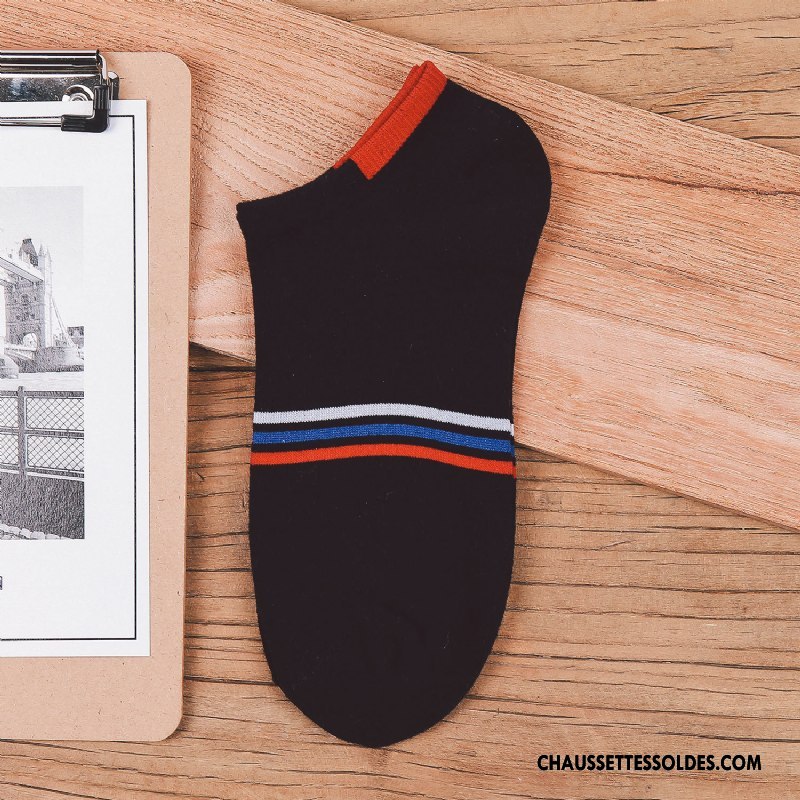 Chaussette Basse Homme Printemps 100% Coton Été Chaussette Courte Invisible Chaussette Basse Coupée Pure Clair