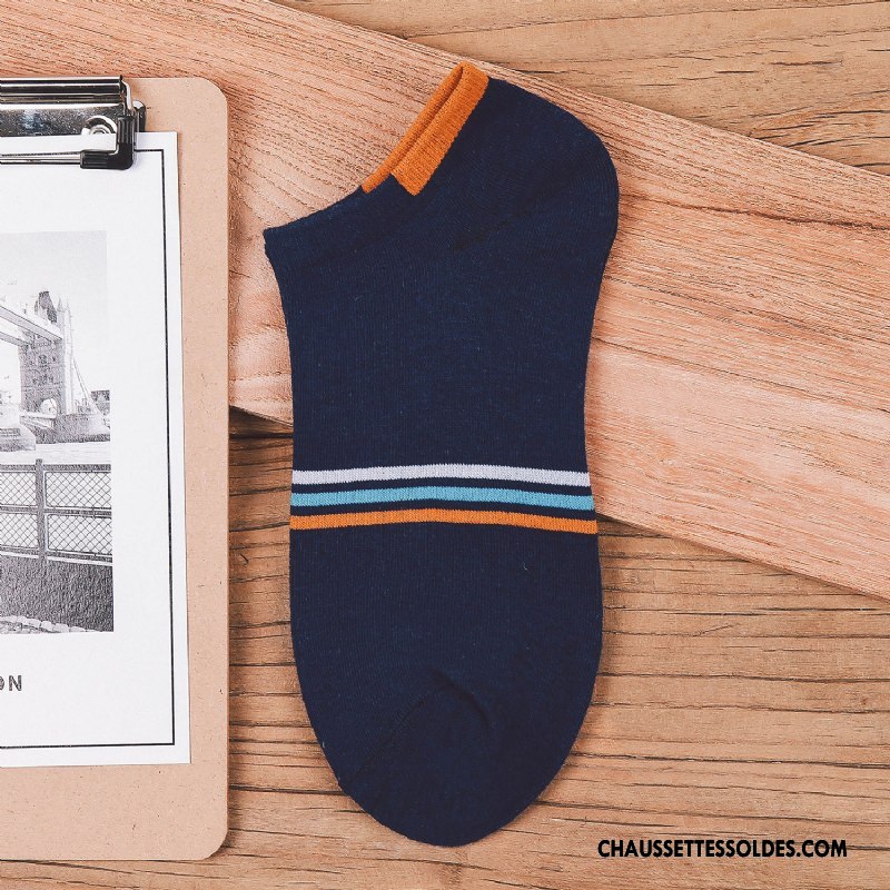 Chaussette Basse Homme Printemps 100% Coton Été Chaussette Courte Invisible Chaussette Basse Coupée Pure Clair