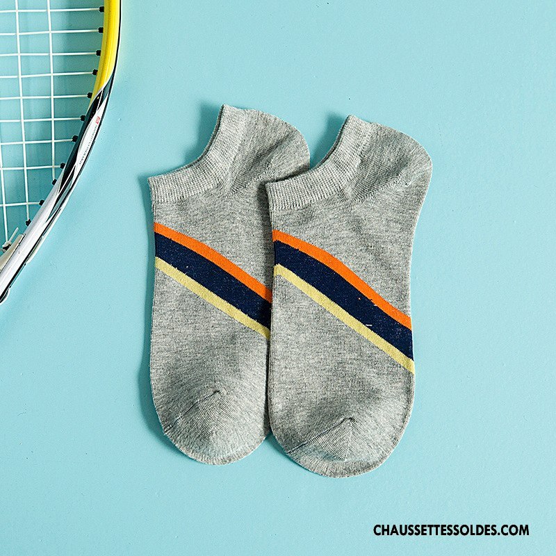 Chaussette Basse Homme Printemps Chaussette Basse Coupée Casual 100% Coton Chaussettes En Coton Bien Bleu