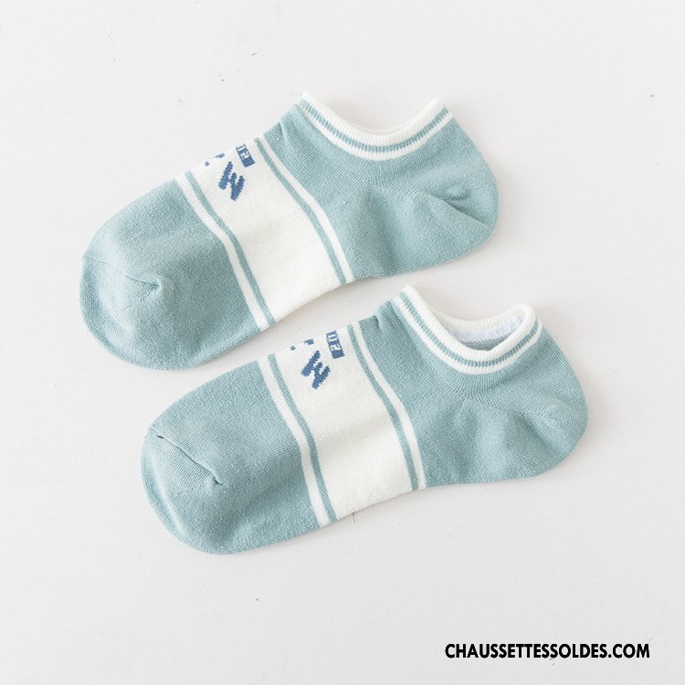 Chaussette Basse Homme Printemps Chaussettes En Coton Créatif Casual Chaussette Basse Coupée Été Vert