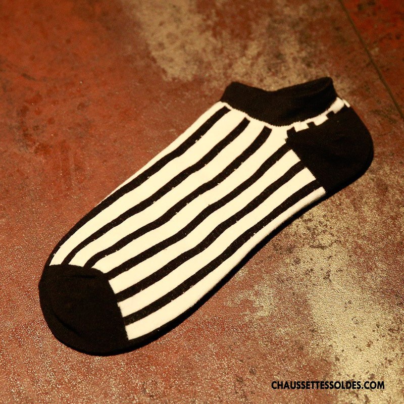 Chaussette Basse Homme Printemps Courte Tendance Invisible Été Chaussette Basse Coupée Blanc