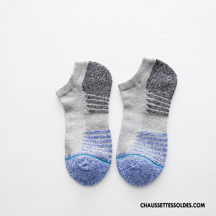 Chaussette Basse Homme Printemps Invisible Respirant Mince Été Chaussette Basse Coupée Gris