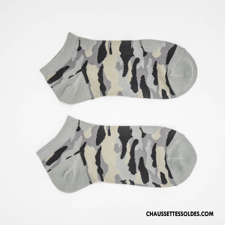 Chaussette Basse Homme Printemps Tendance Chaussette Basse Coupée 100% Coton Rétro Été Vert
