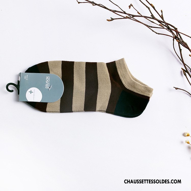Chaussette Basse Homme Rayé Pas Cher 100% Coton Lovers Chaussette Basse Coupée Chaussette Courte Coloré Bleu