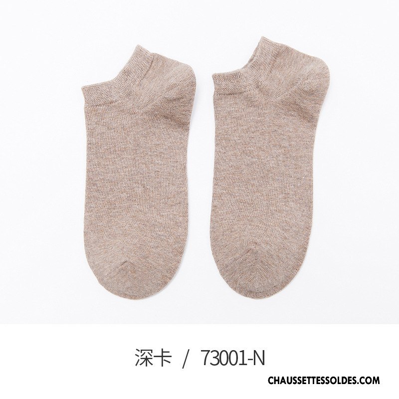 Chaussette Basse Homme Respirant Chaussette Basse Coupée Chaussette Courte Printemps Été Coton Pure