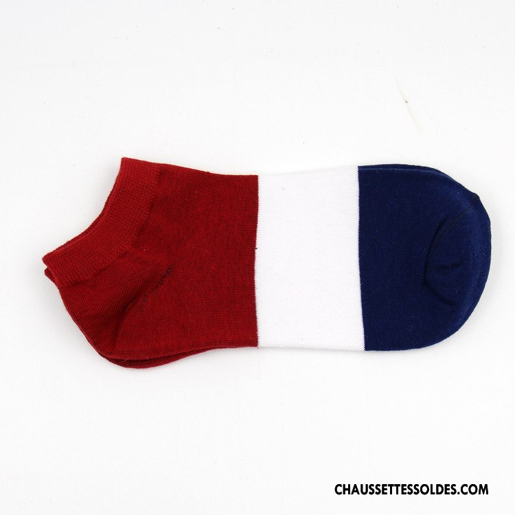 Chaussette Basse Homme Respirant Été Épissure Invisible Chaussette Basse Coupée Rayé Gris