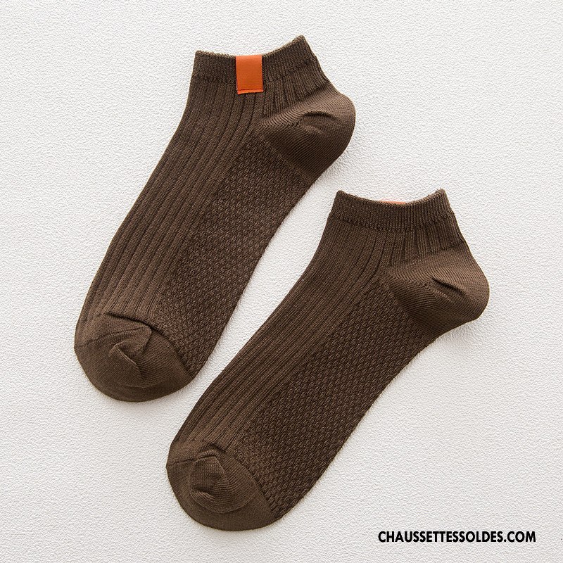 Chaussette Basse Homme Rétro 100% Coton Coton Bio Chaussette Basse Coupée Gris Clair