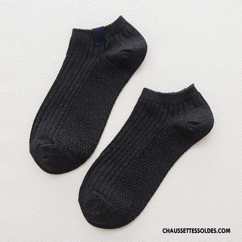 Chaussette Basse Homme Rétro 100% Coton Coton Bio Chaussette Basse Coupée Gris Clair