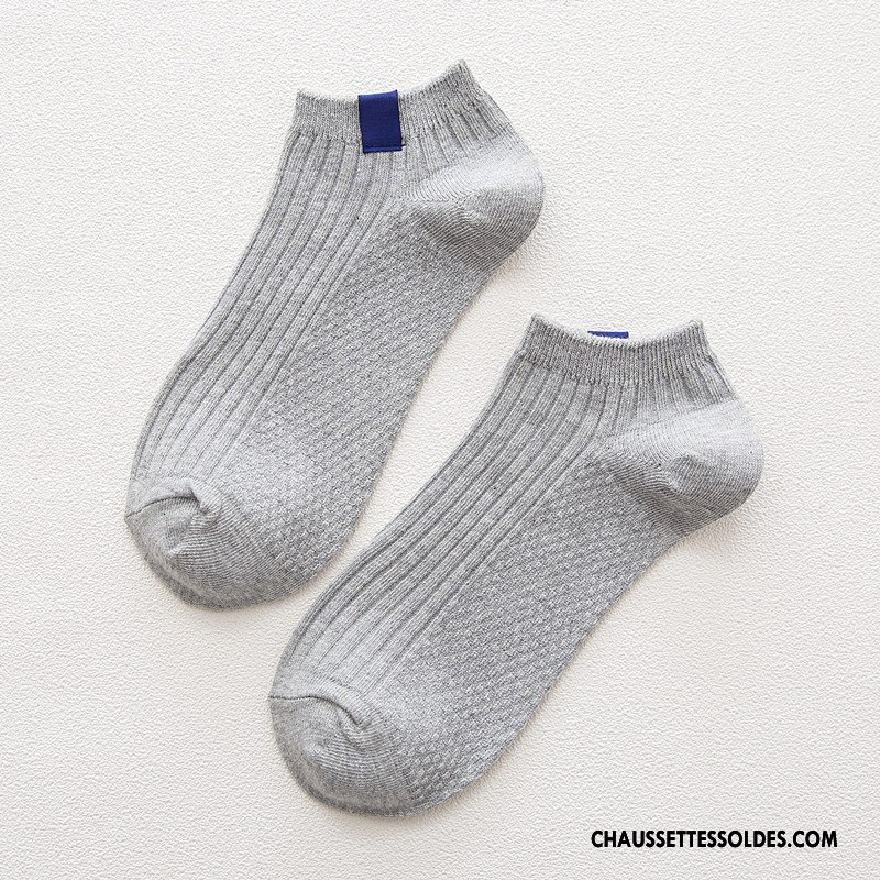 Chaussette Basse Homme Rétro 100% Coton Coton Bio Chaussette Basse Coupée Gris Clair