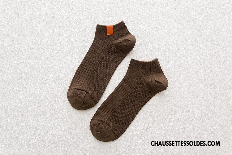 Chaussette Basse Homme Rétro Chaussette Basse Coupée Chaussettes En Coton Créatif Jaune Clair