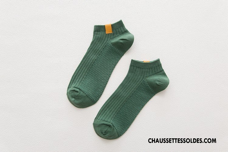 Chaussette Basse Homme Rétro Chaussette Basse Coupée Chaussettes En Coton Créatif Jaune Clair