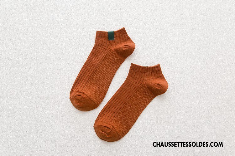 Chaussette Basse Homme Rétro Chaussette Basse Coupée Chaussettes En Coton Créatif Jaune Clair